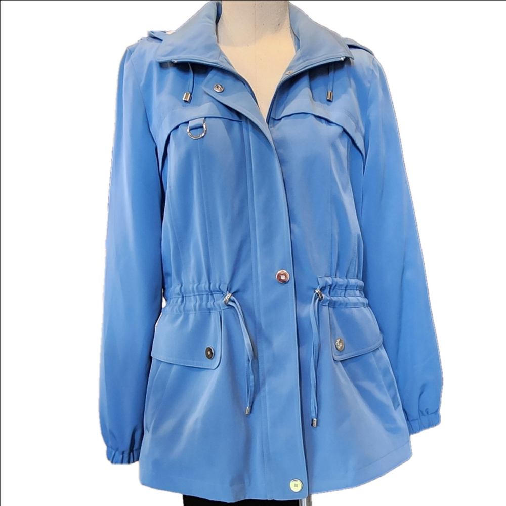 Gallery Stylish Blue Jacket With Drawstring Waist - image 1
